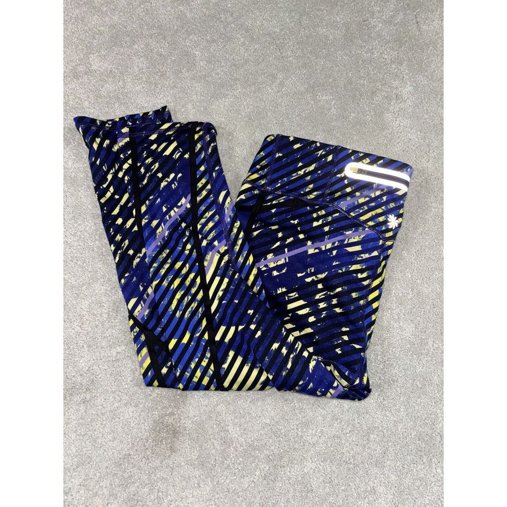 Athleta Leggings Women's Size Small‎ Blue Yellow Athleisure Gym Modern Bright